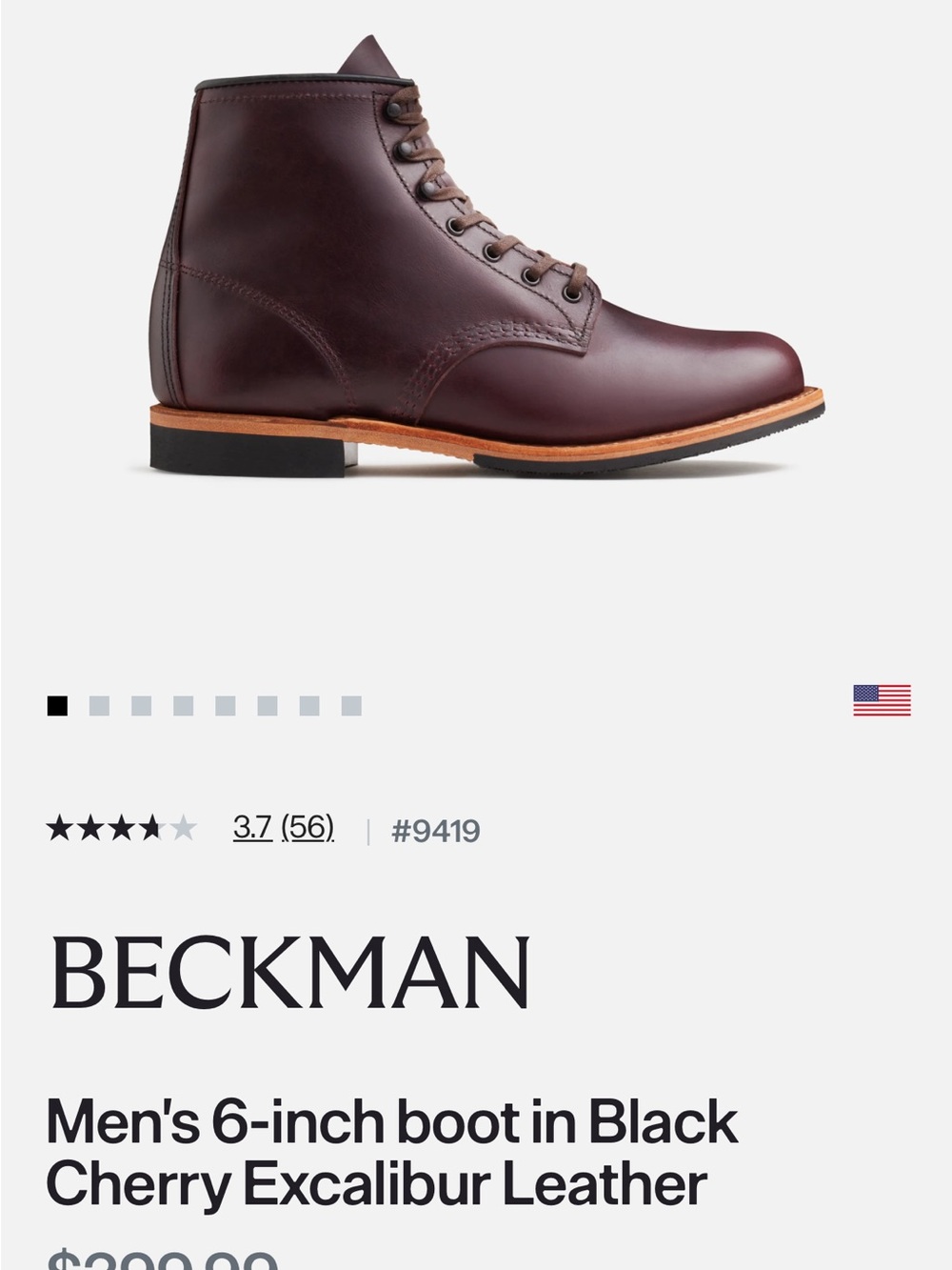 Men's Red Wing Heritage 6-inch boot in Black Cherry Excalibur Leather - Picture 8 of 8